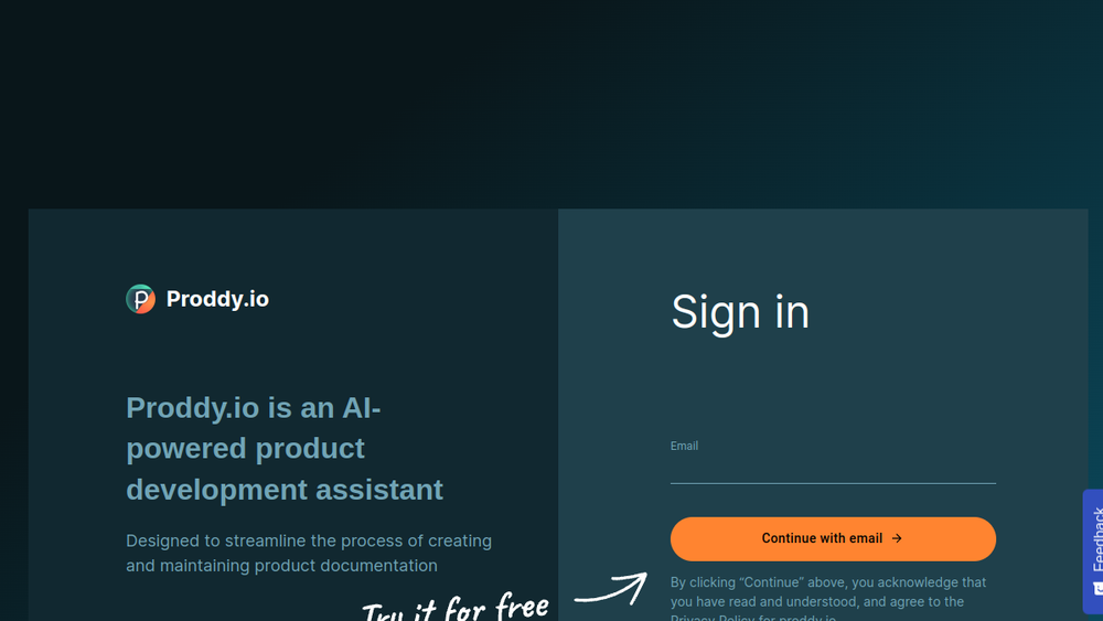 Screenshot of proddy io