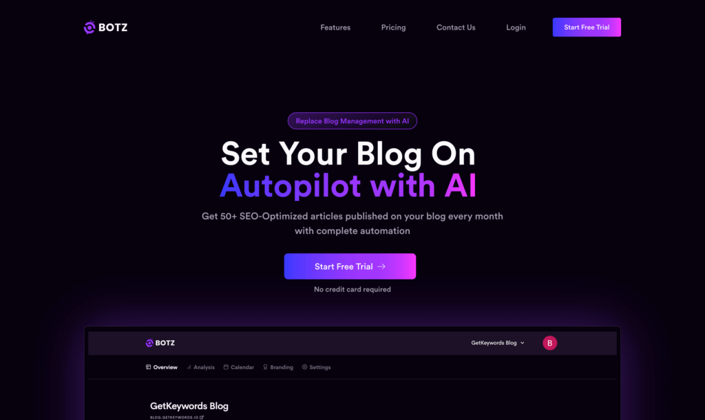 Screenshot of getbotz
