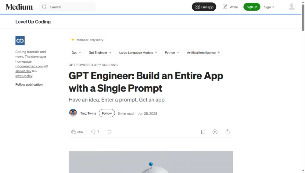 Screenshot of gpt engineer