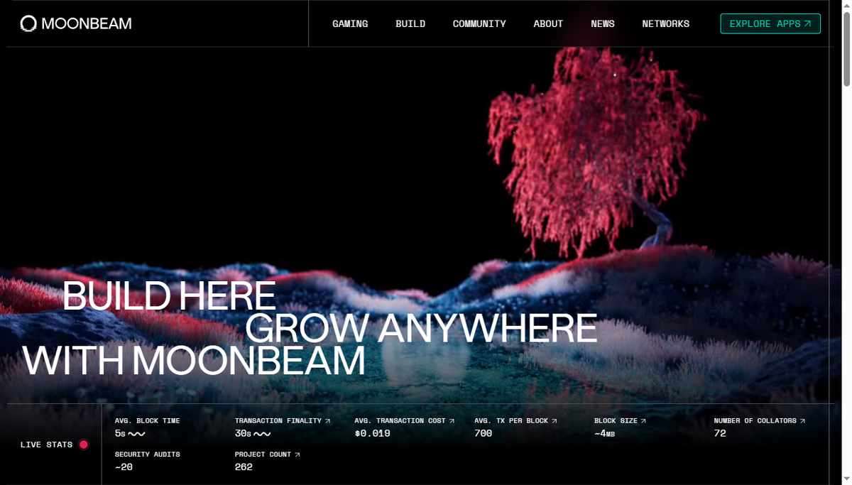 Screenshot of moonbeam