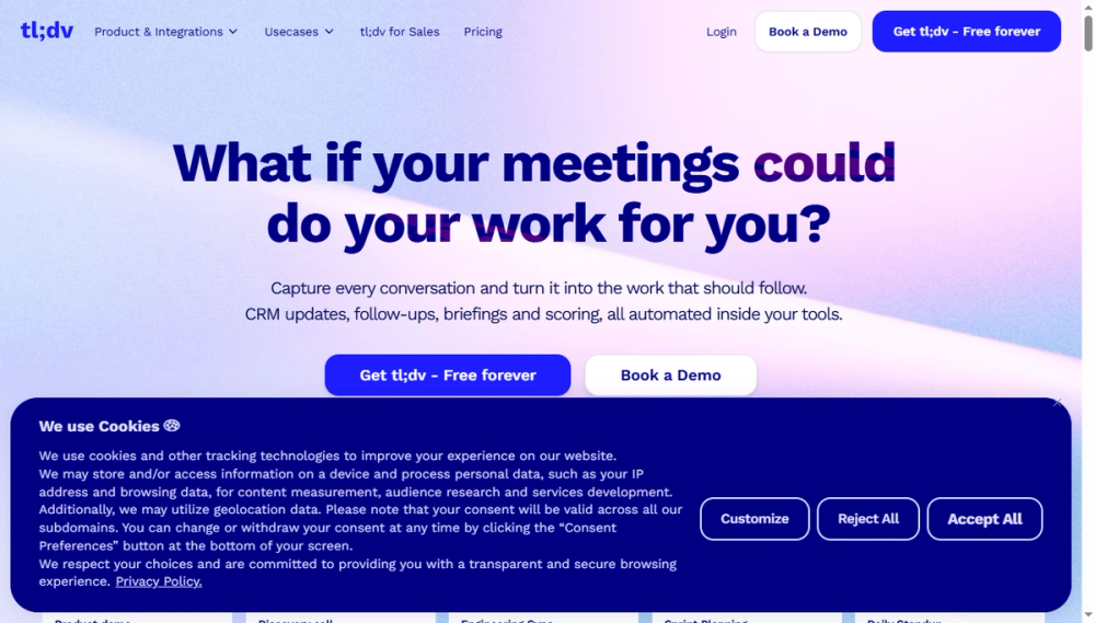 Screenshot of tldv