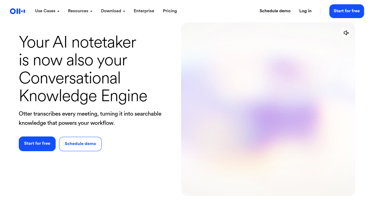 Screenshot of otter ai