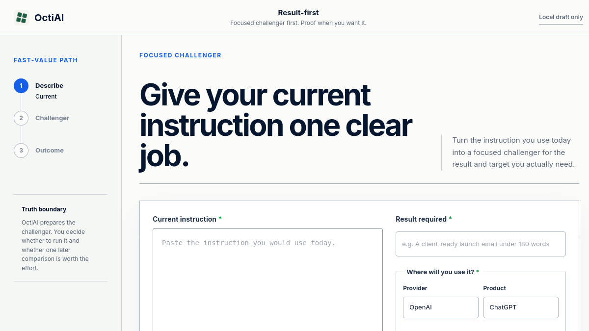 Screenshot of octiai