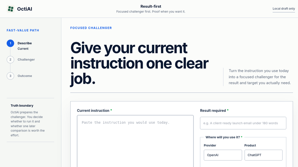 Screenshot of octiai