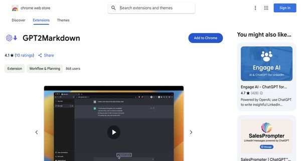 Screenshot of gpt2markdown