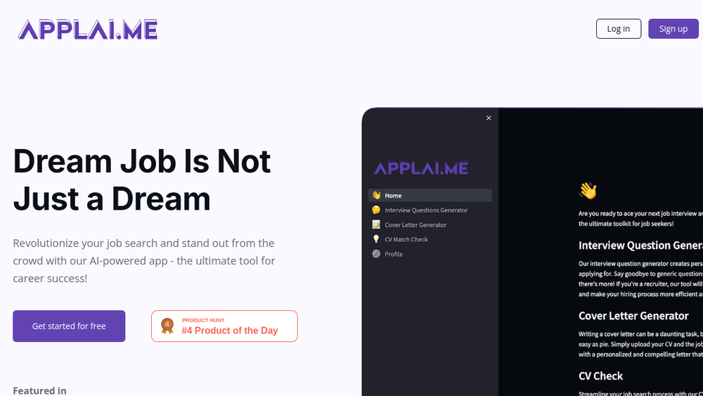 Screenshot of applai me