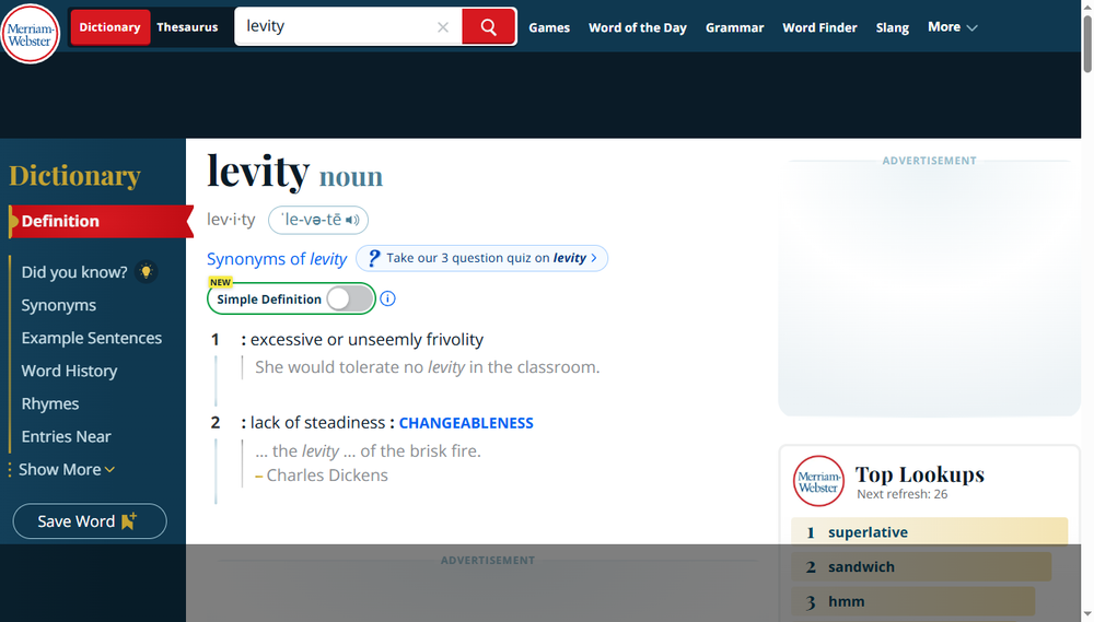 Screenshot of levity Screenshot of levity