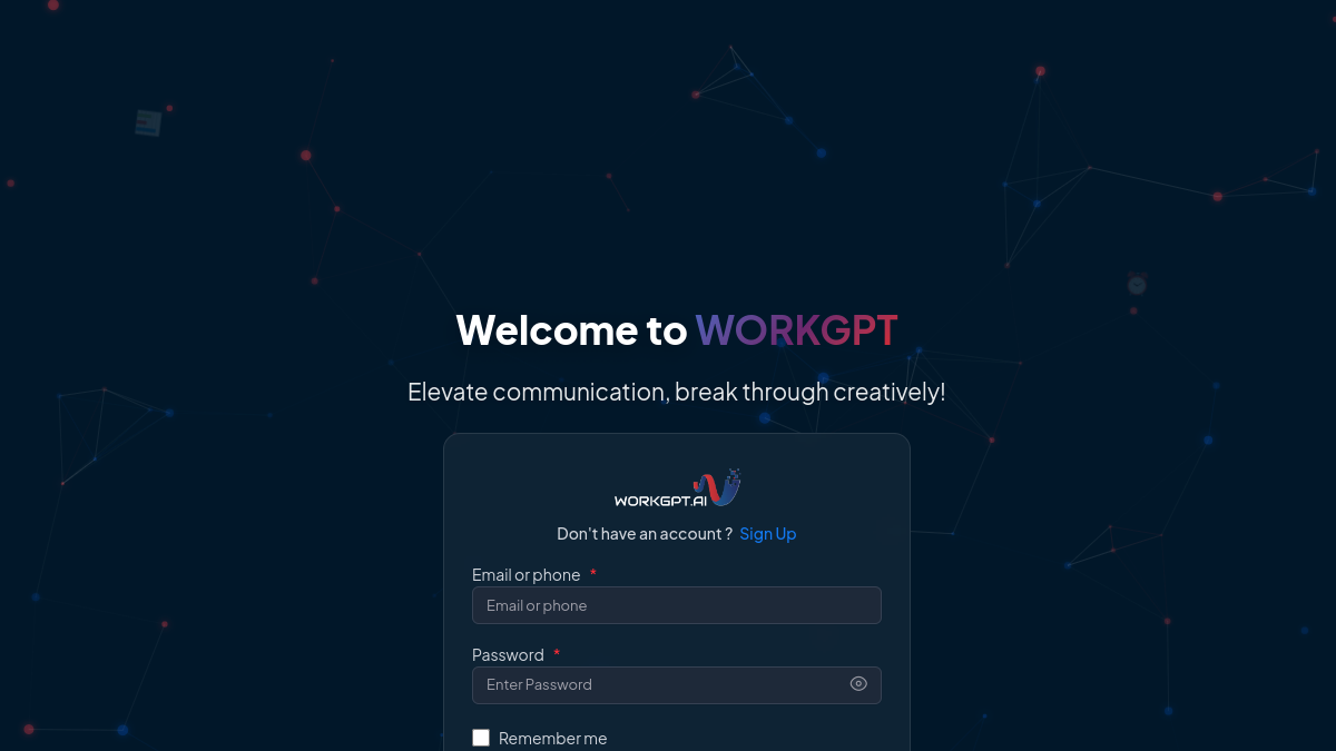 Screenshot of workgpt