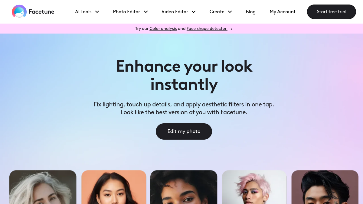 Screenshot of facetune
