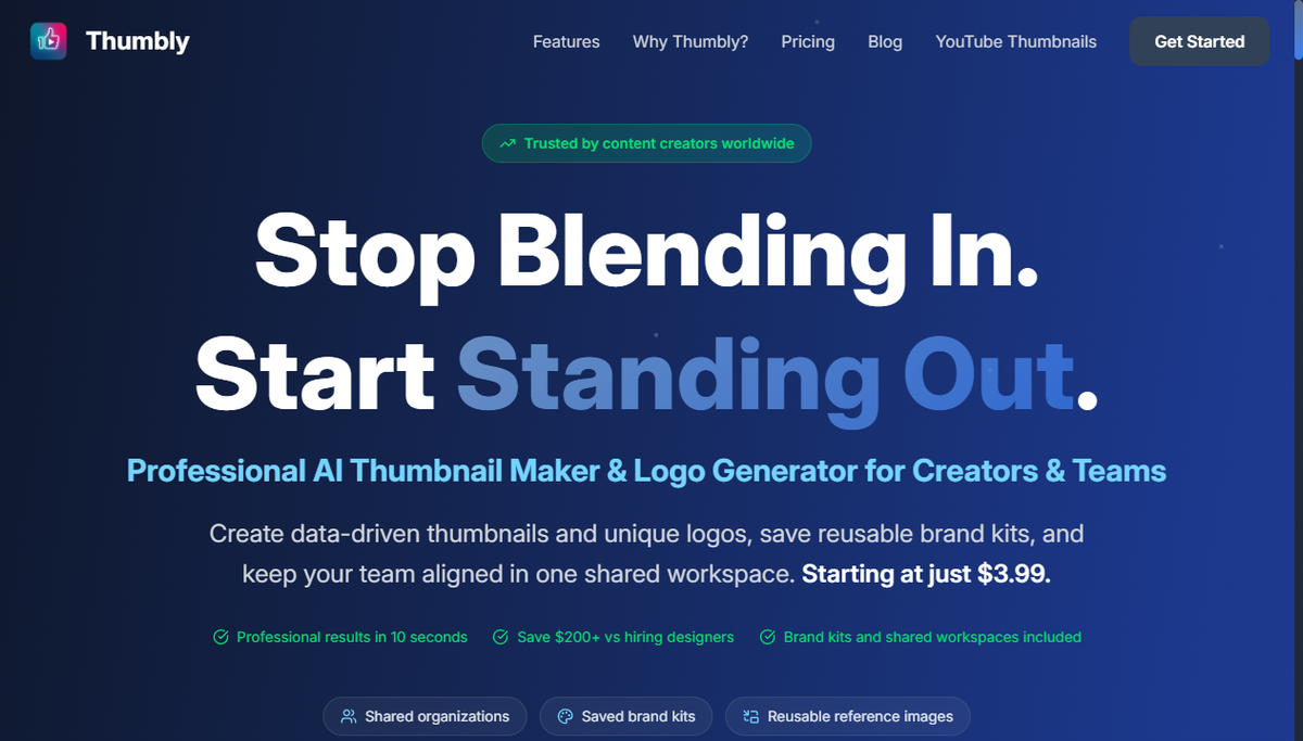 Screenshot of thumbly