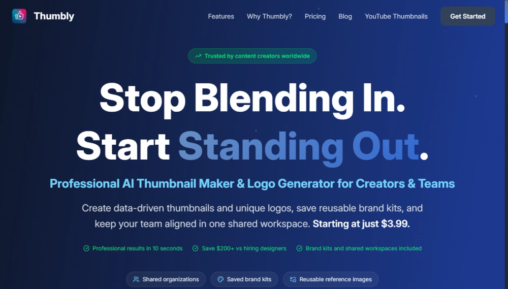 Screenshot of thumbly