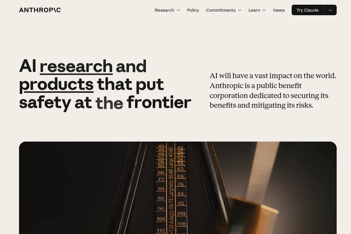 Anthropic homepage