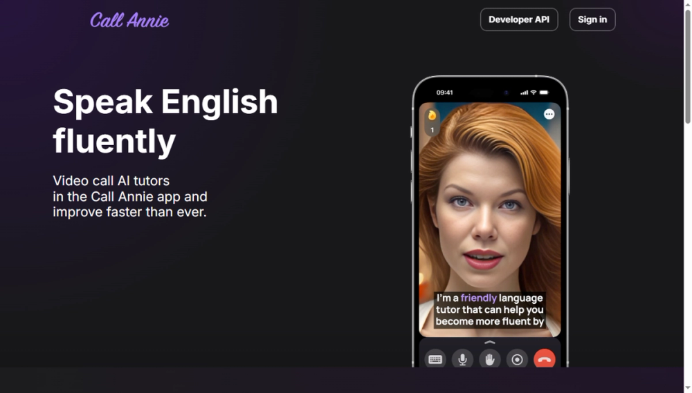 Screenshot of call annie