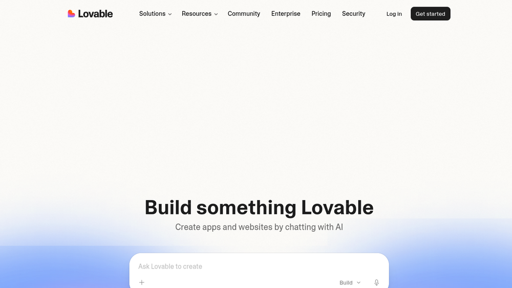 Screenshot of lovable Screenshot of lovable