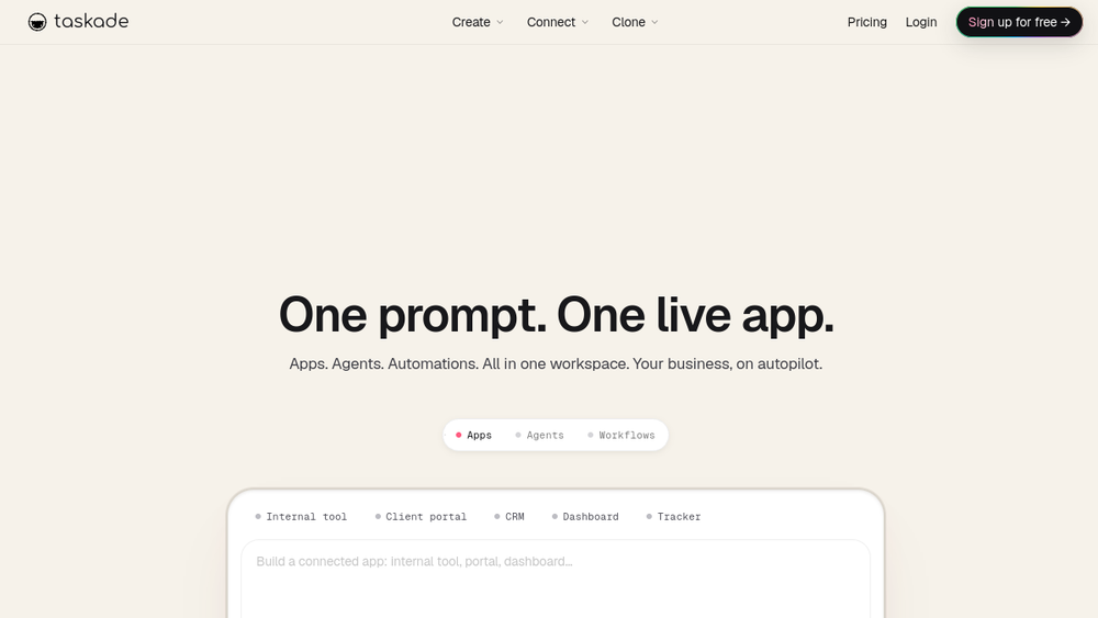 Screenshot of taskade