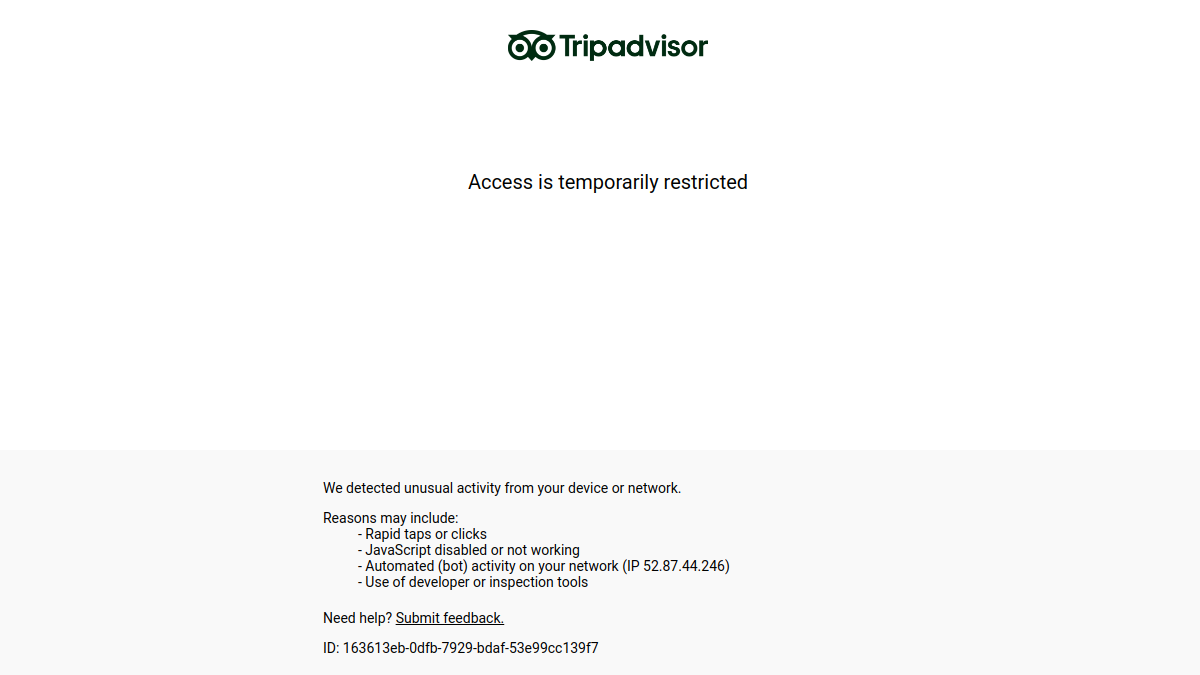 Screenshot of tripadvisor summary