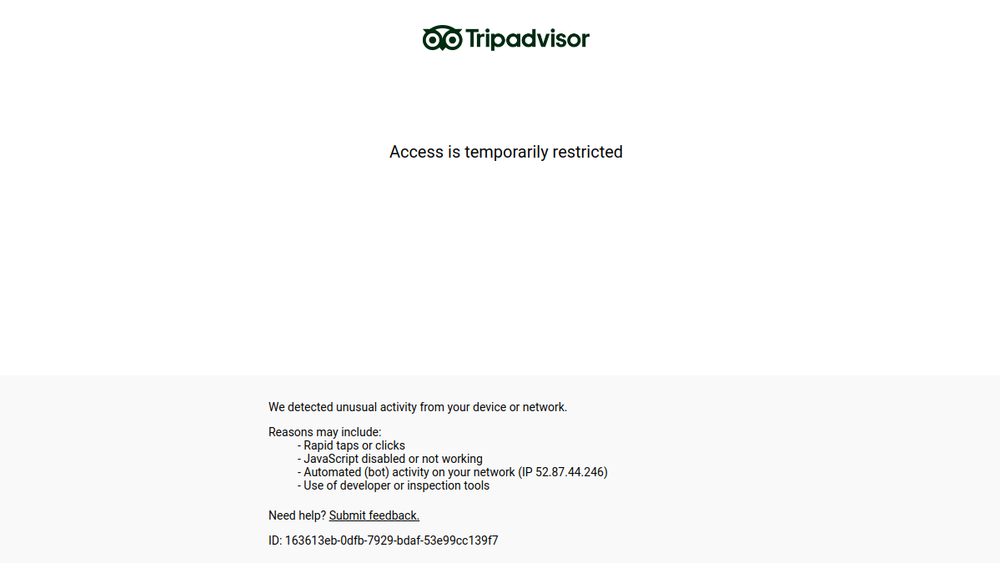 Screenshot of tripadvisor summary