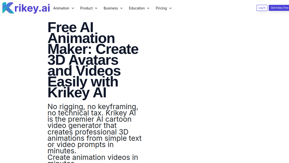 Screenshot of krikey ai