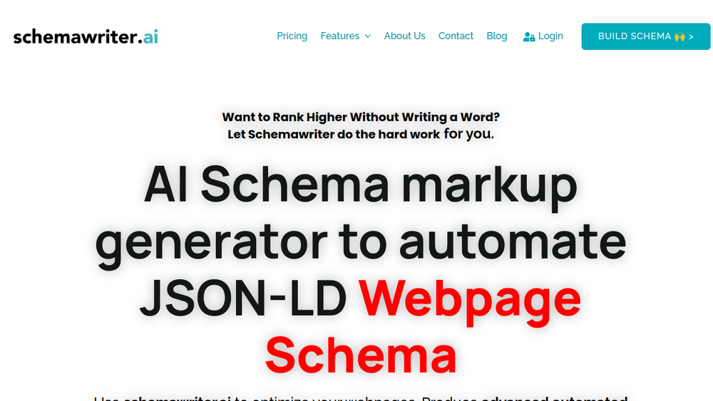 Screenshot of schemawriter ai