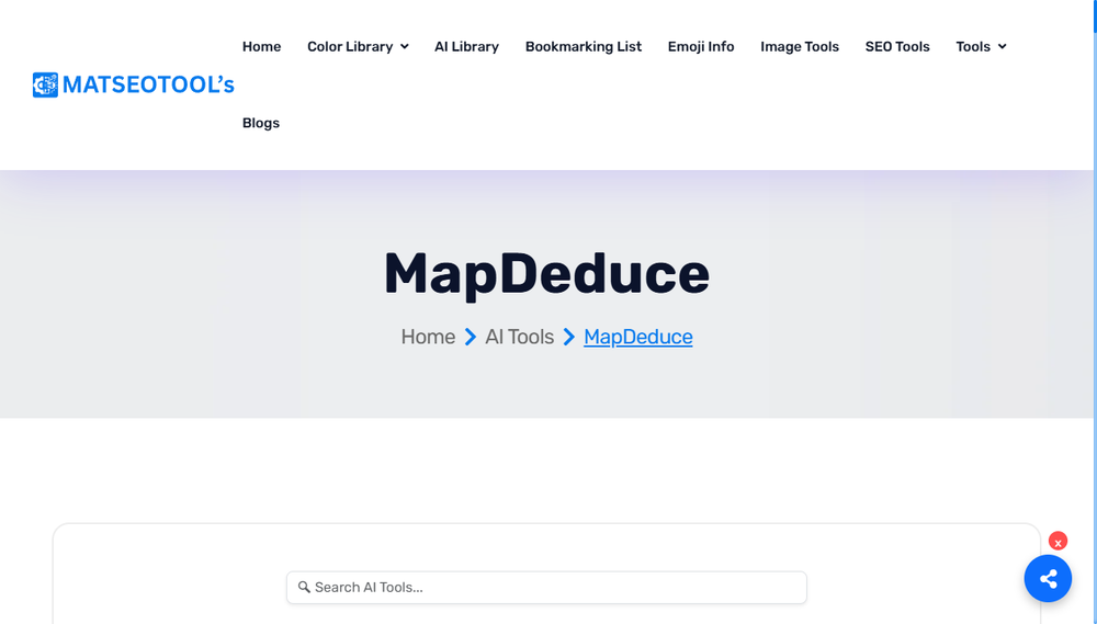 Screenshot of mapdeduce Screenshot of mapdeduce