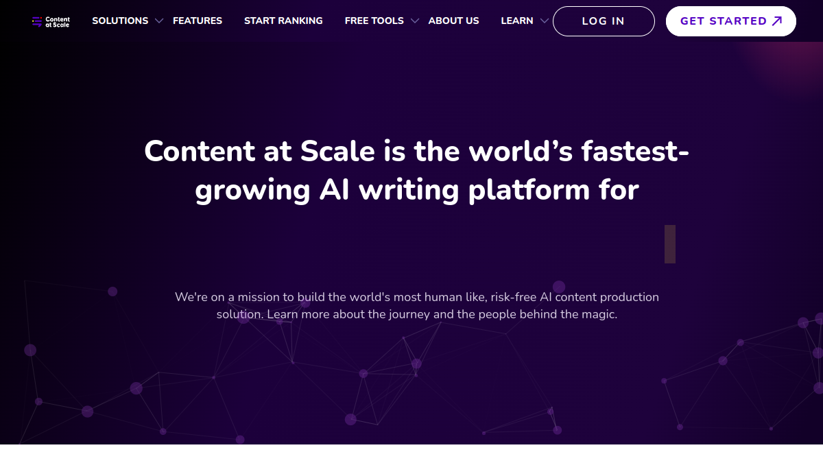Screenshot of content at scale
