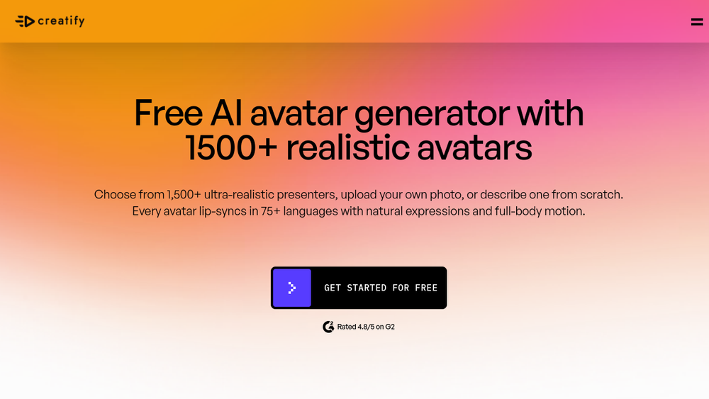 Screenshot of avatar ai