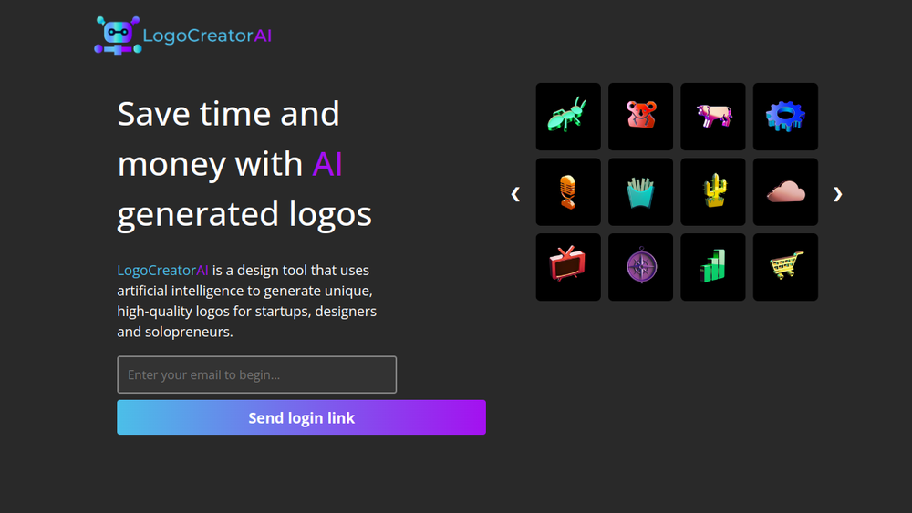 Screenshot of logocreatorai
