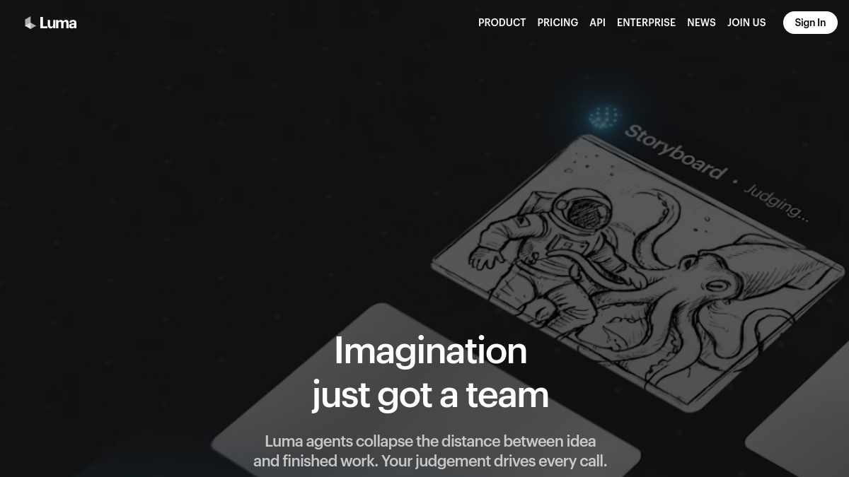 Screenshot of luma ai