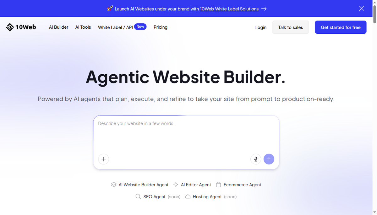 Screenshot of 10web
