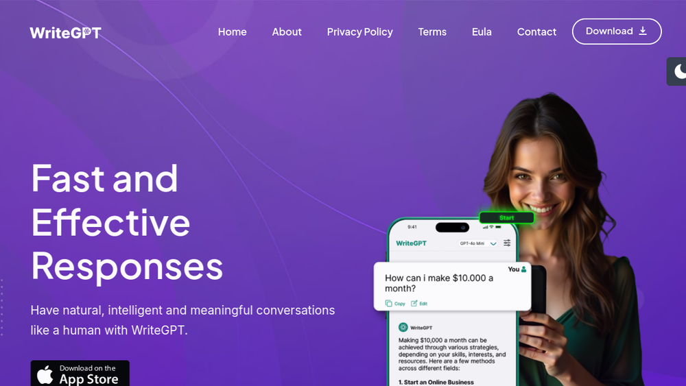 Screenshot of writegpt