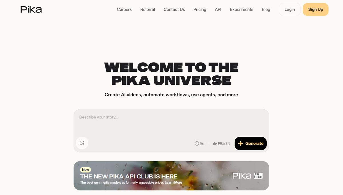 Screenshot of pika