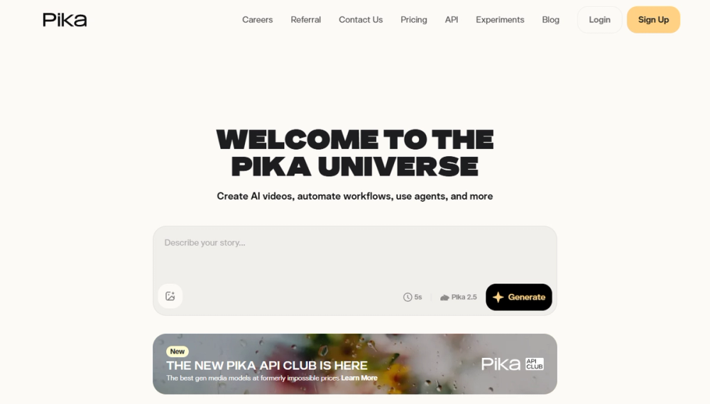 Screenshot of pika