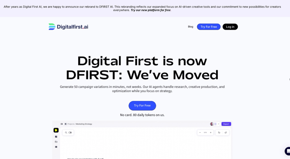 Screenshot of digital first ai