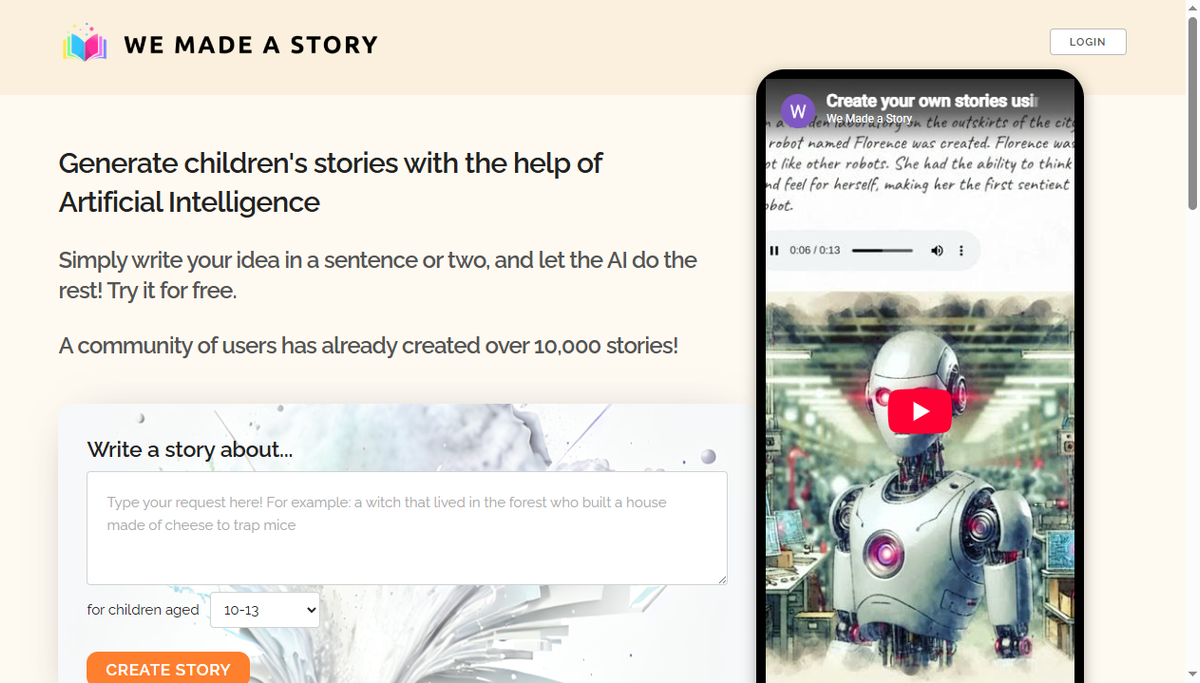 Screenshot of we made a story