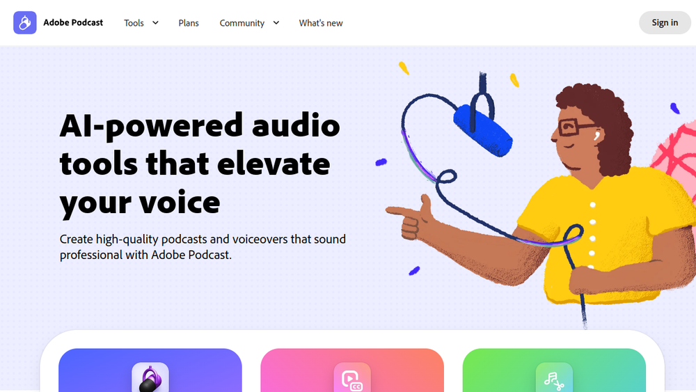 Screenshot of adobe podcast