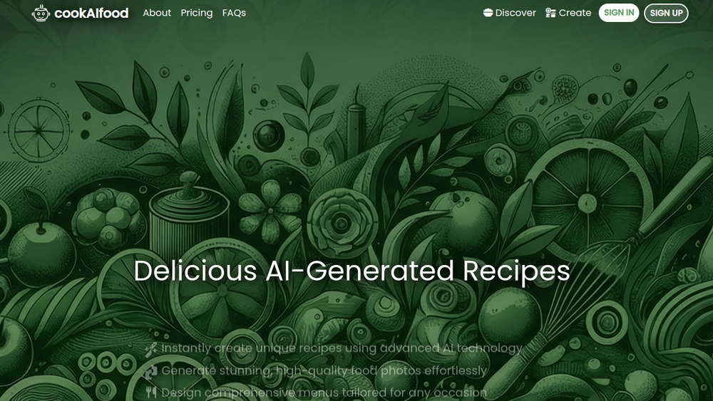 Screenshot of cookaifood