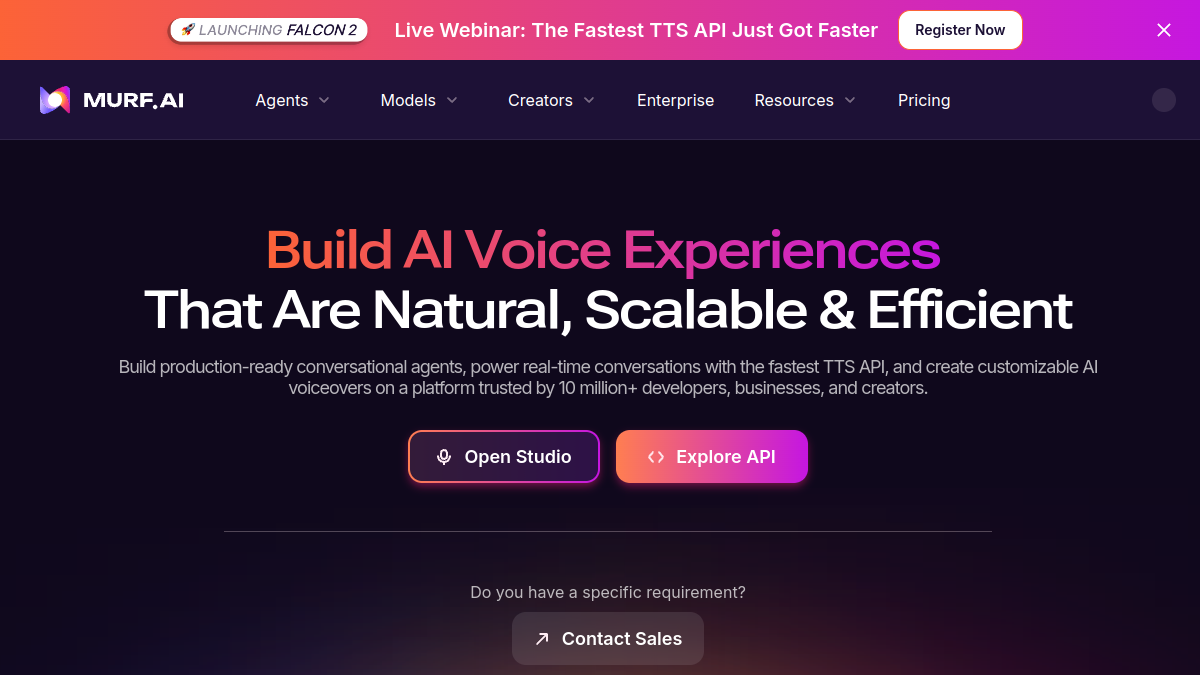 Screenshot of murf ai