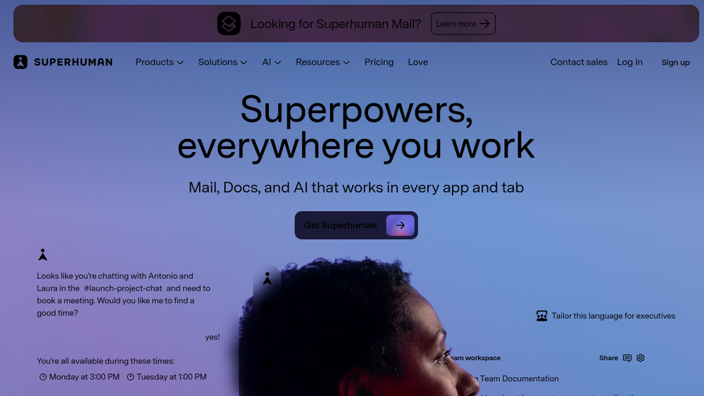 Screenshot of superhuman Screenshot of superhuman