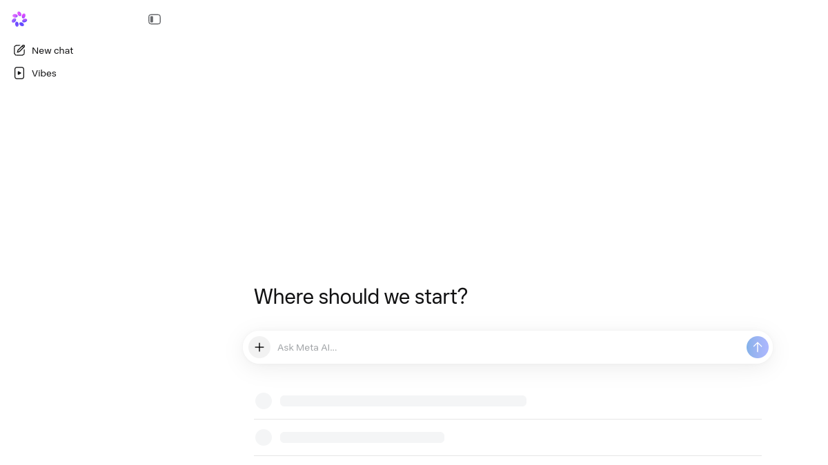 Screenshot of meta ai