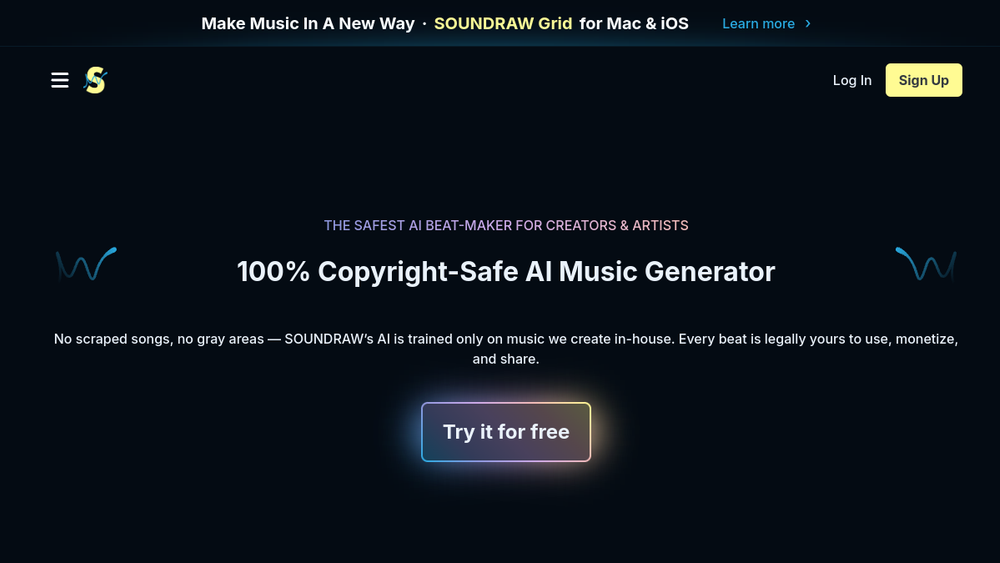 Screenshot of soundraw