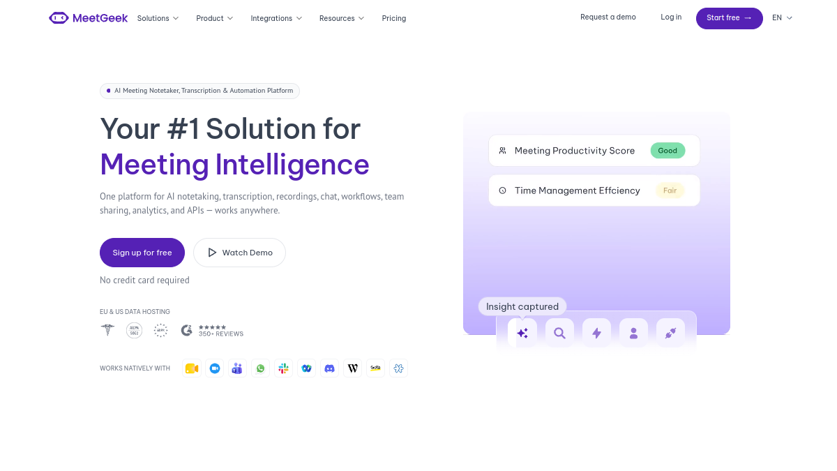 Screenshot of meetgeek