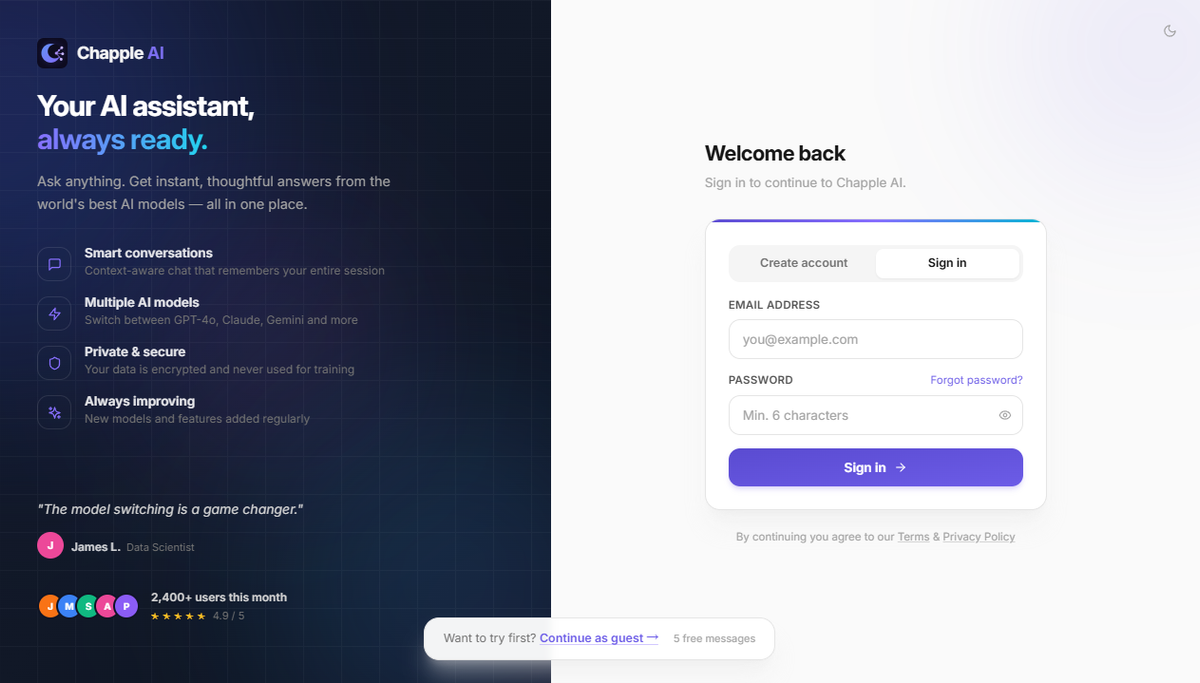 Screenshot of chapple