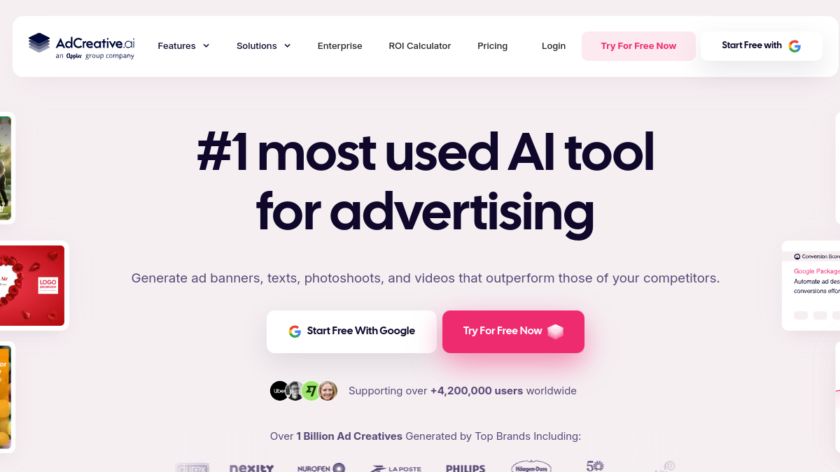 Screenshot of adcreative ai