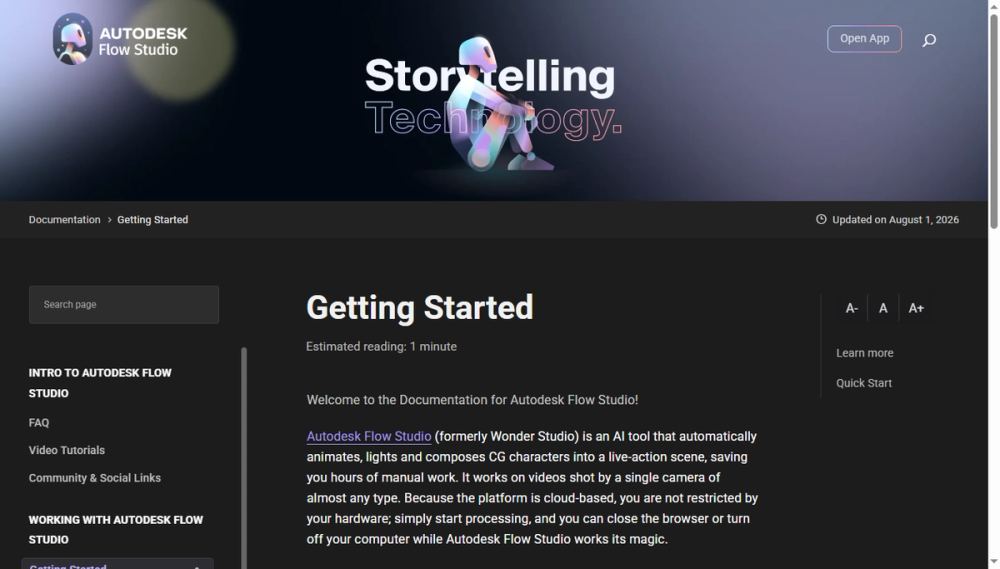 Screenshot of wonder studio