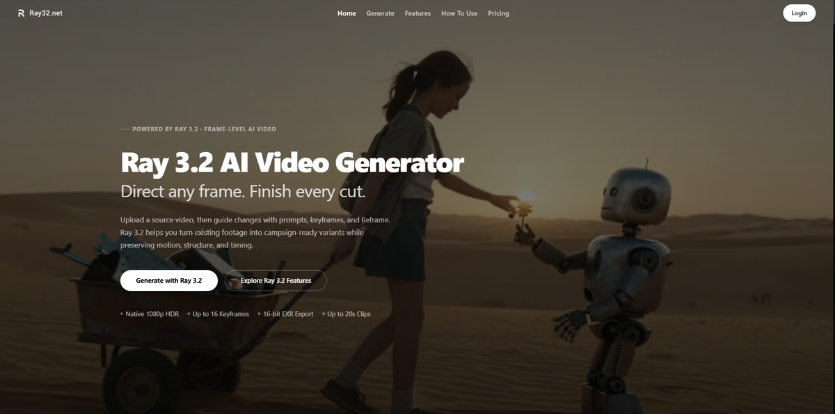image of Ray 3.2 AI 