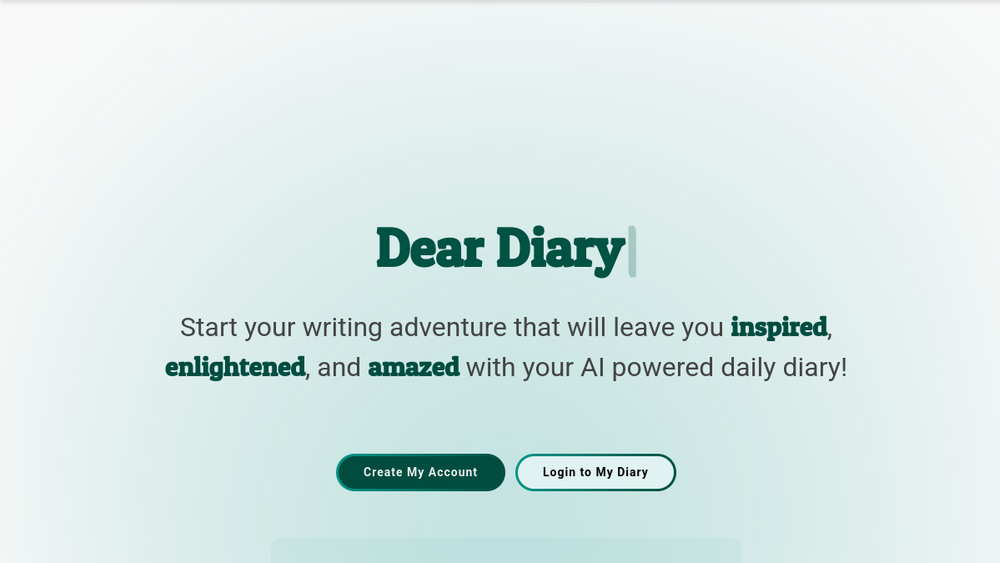 Screenshot of ai diary