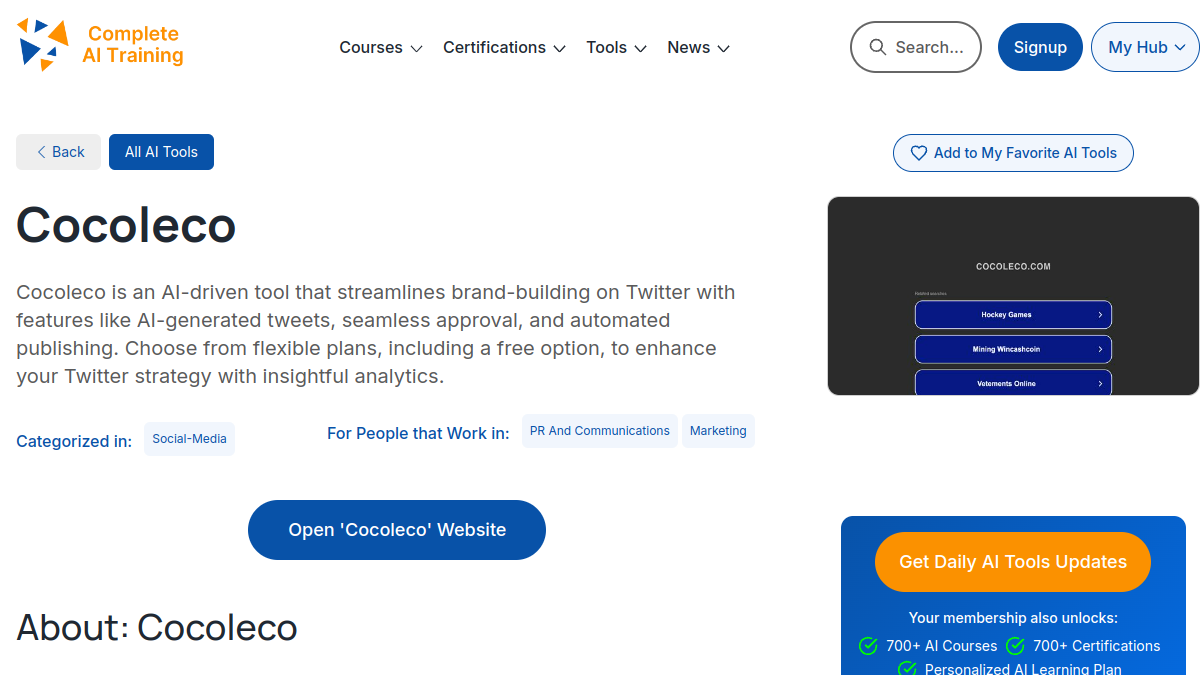 Screenshot of cocoleco