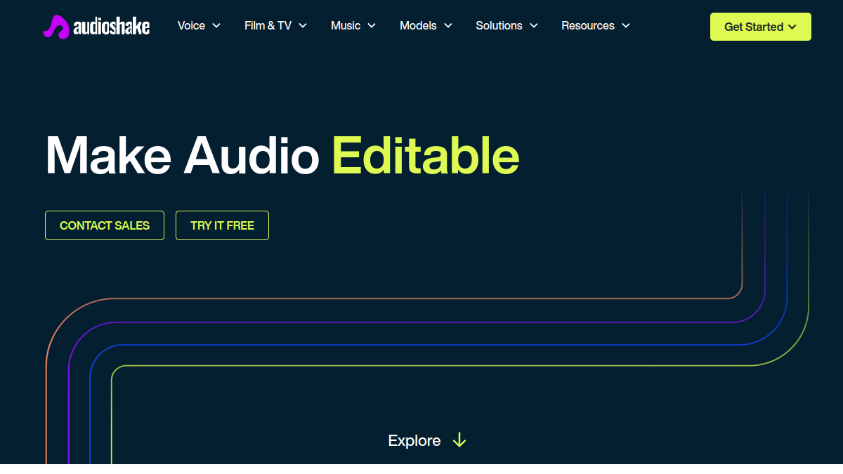 Screenshot of audioshake