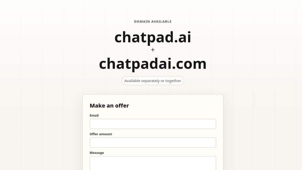 Screenshot of chatpad ai