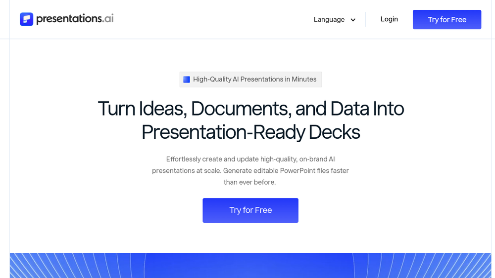 Screenshot of presentations ai